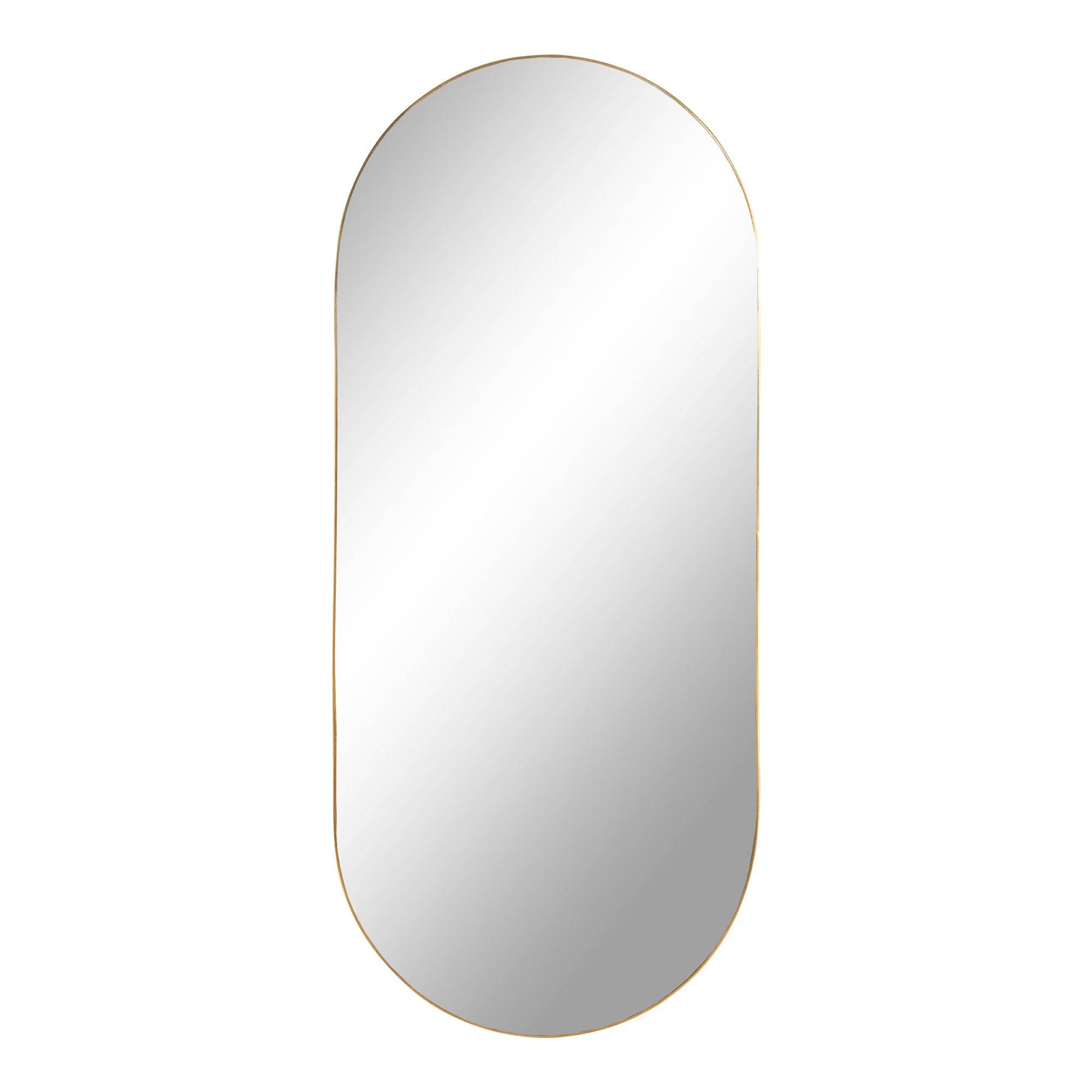 miroir jersey ovale avec cadre aspect laiton delamaison