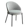 Chaise de table Canelas gris clair en médium bois, polyester et métal