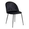 Chaise de table Geneve noir en velours et acier noir