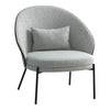 Chaise lounge Canelas gris clair et brun foncé en médium bois, polyester et métal