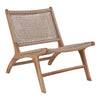 Chaise lounge Derby naturel en bois de teck et rotin synthétique