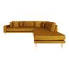 Canapé d'angle Droit Lido jaune moutarde en tissu et bois de hêtre 257 cm