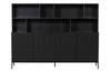 Cabinet Gravure noir en bois de pin massif 150cm x200cm x44cm