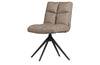 Chaise de table avec pivot aspect cuir Vinny taupe en polyester 80cm x48cm x45cm