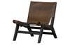 Chaise lounge  Consume noir et brun en bois et cuir