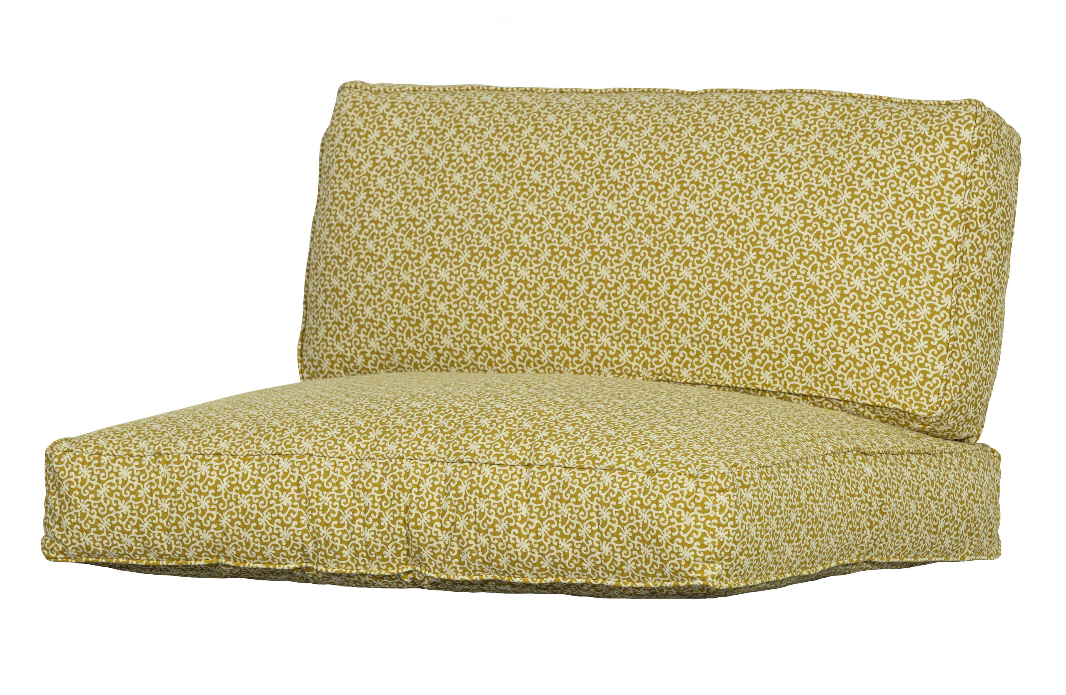 Coussin d'assise matelassé coloris jaune en coton polyester - 46 x