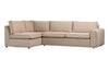 Canapé d'angle gauche Freek beige chaud en polyester 80cm x284cm x175cm