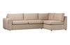 Canapé d'angle droit Freek beige chaud en polyester 80cm x284cm x175cm