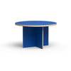 Table à manger Bleu en Bois & médium en diam. : 129 cm, haut. : 74 cm, larg. : cm