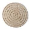 Tapis Crème en Laine naturelle en diam. : 150 cm, haut. : 3 cm, larg. : 150 cm