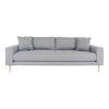 Canapé 3 places Sofa Lido gris clair avec deux oreillers