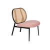 Chaise lounge Spike en cannage et tissu rose