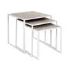 Set/3 tables d'appoint ESZENTIAL métal / bois de sapin naturel/blanc