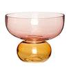 Vase verre rose/ambre
