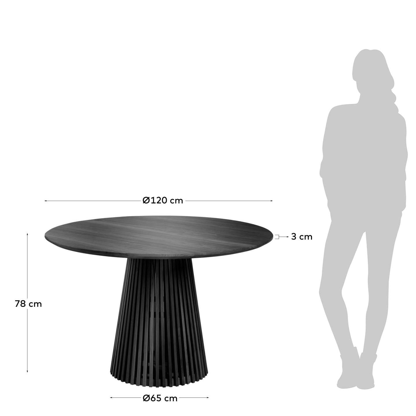 Table à manger ronde teck ø120cm Jeanette - Drawer