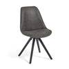 Chaise de table Ralf noir en cuir synthétique
