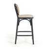 Chaise de bar  Doriane noir en cannage