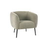 Fauteuil polyester/métal, gris clair - WILLY
