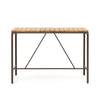 Table haute d'extérieur Salguer bois acacia massif acier marron 140 x 70 cm FSC 100%